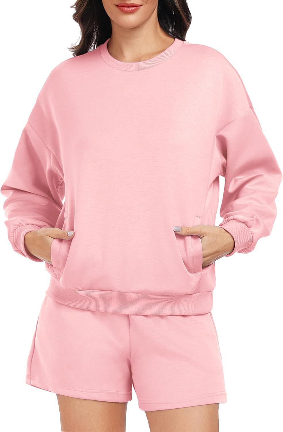 Women's Long-sleeve And Shorts Casual Sportswear Set