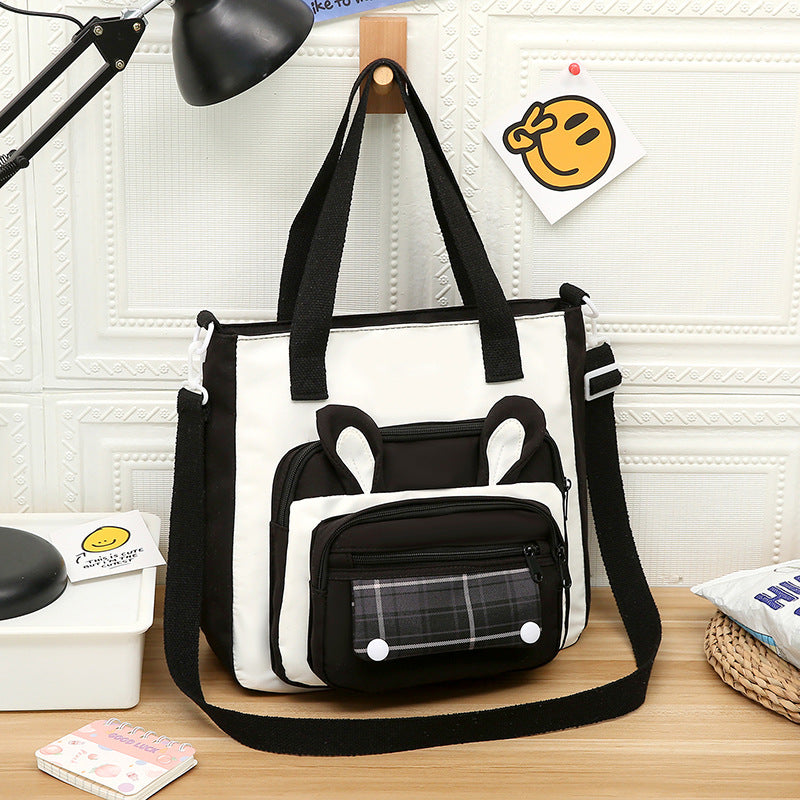 Waterproof Large Capacity Cartoon Handheld Canvas Crossbody Bag