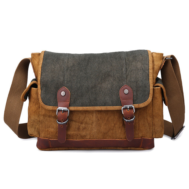 Retro covered canvas shoulder bag