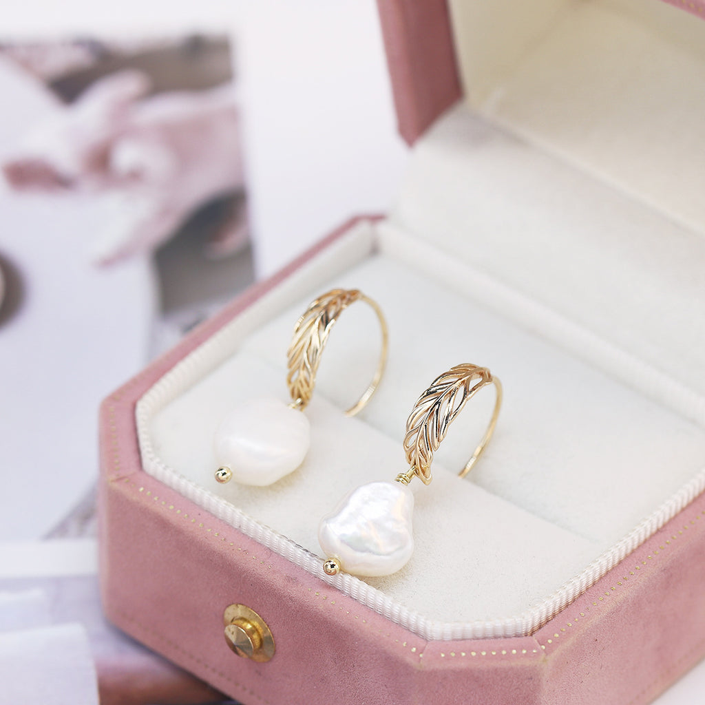 Vintage Natural Baroque Pearl Earrings