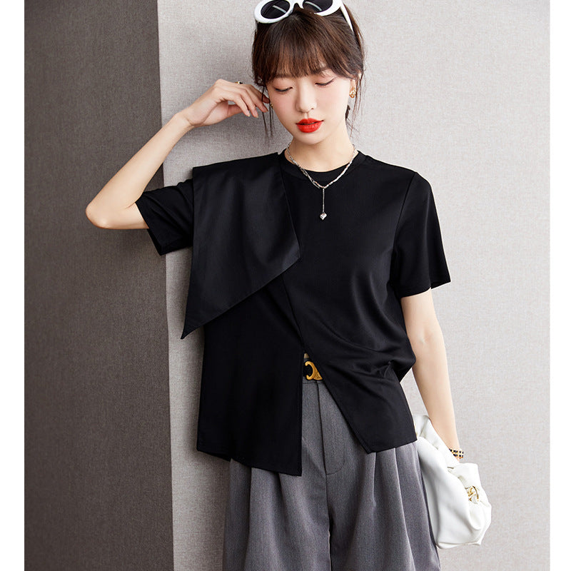 Design Sense Special Split T-shirt For Women Summer