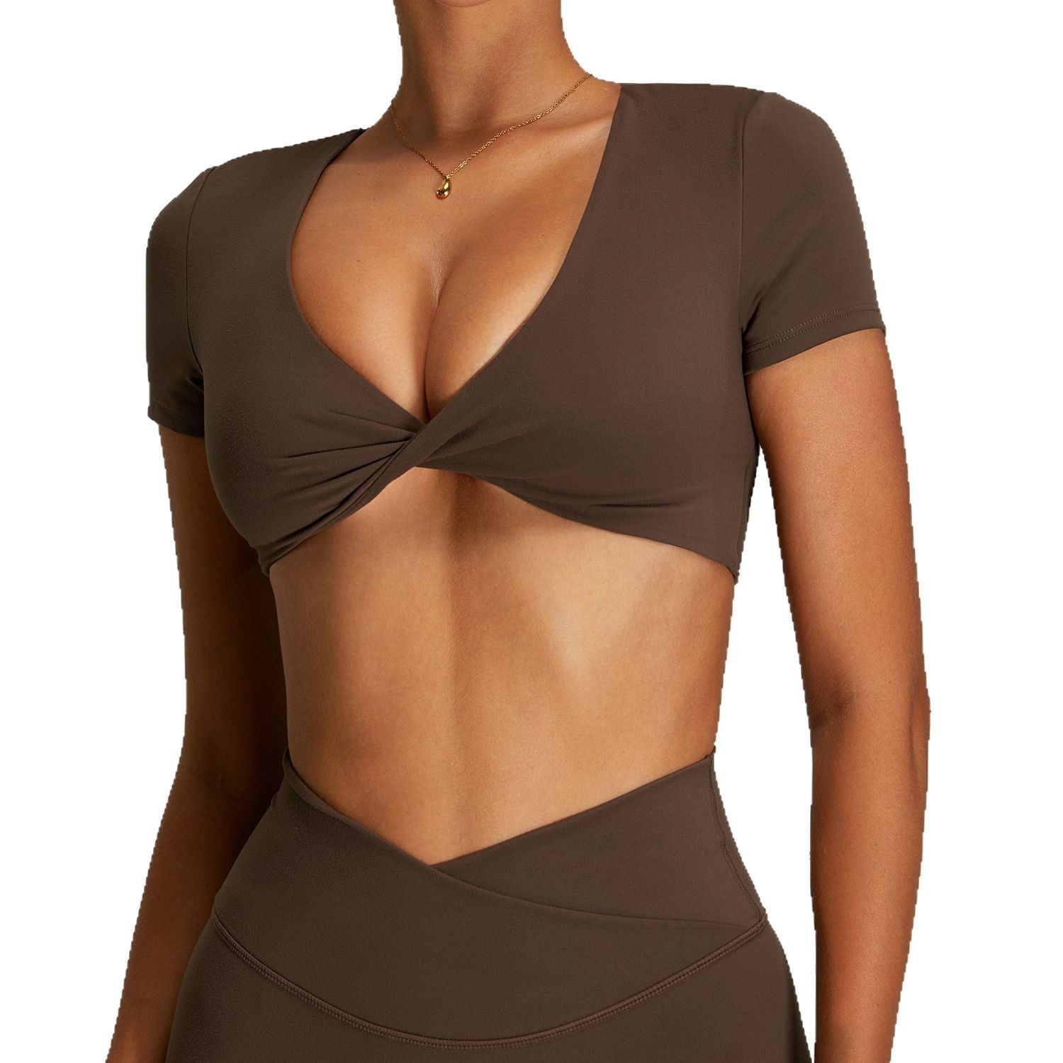 European And American Quick-drying Backless Women's Sexy Yoga Short Sleeve