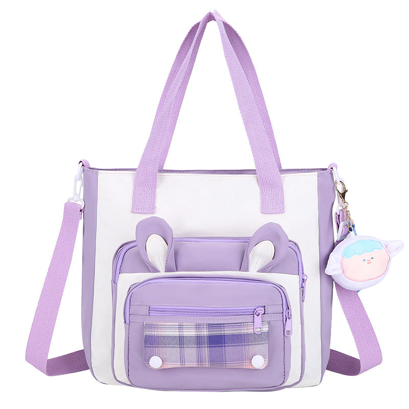 Waterproof Large Capacity Cartoon Handheld Canvas Crossbody Bag