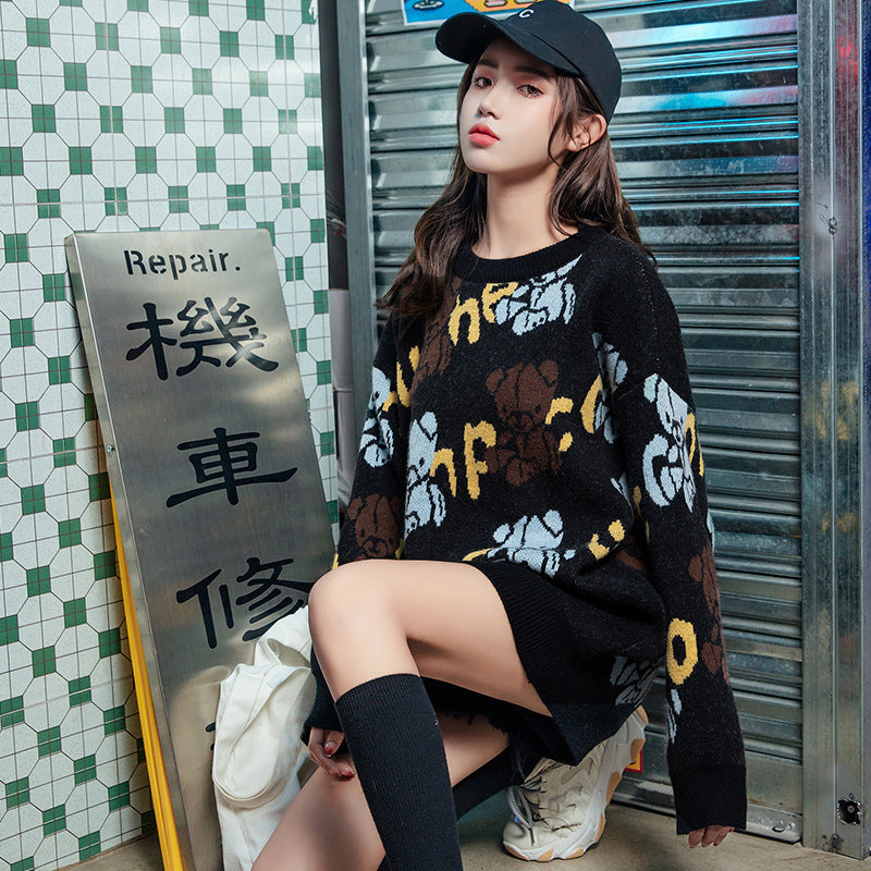 Vintage sweater women's retro Japanese sweater