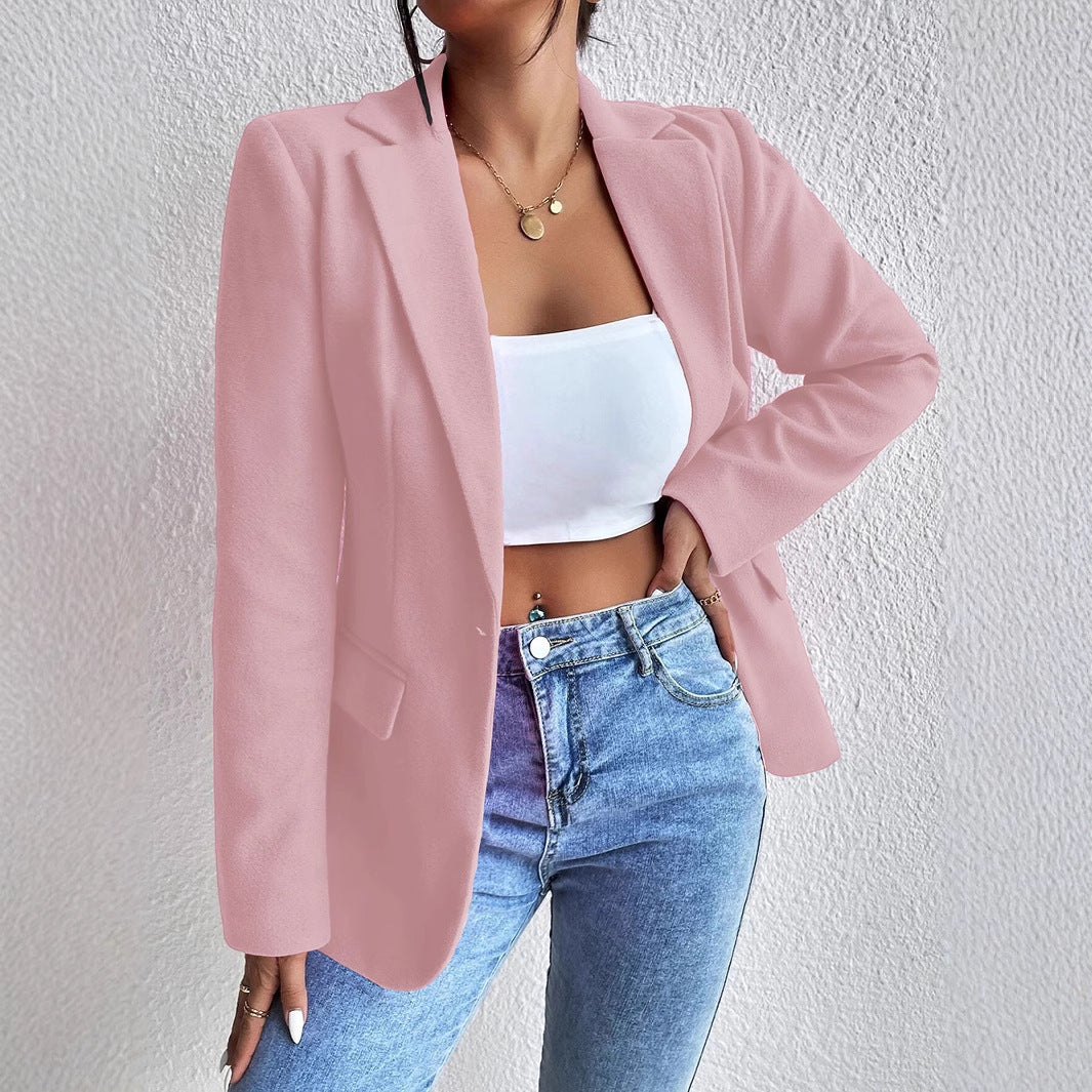 Tailored Wool Suit Jacket For Elegant Women's Commute