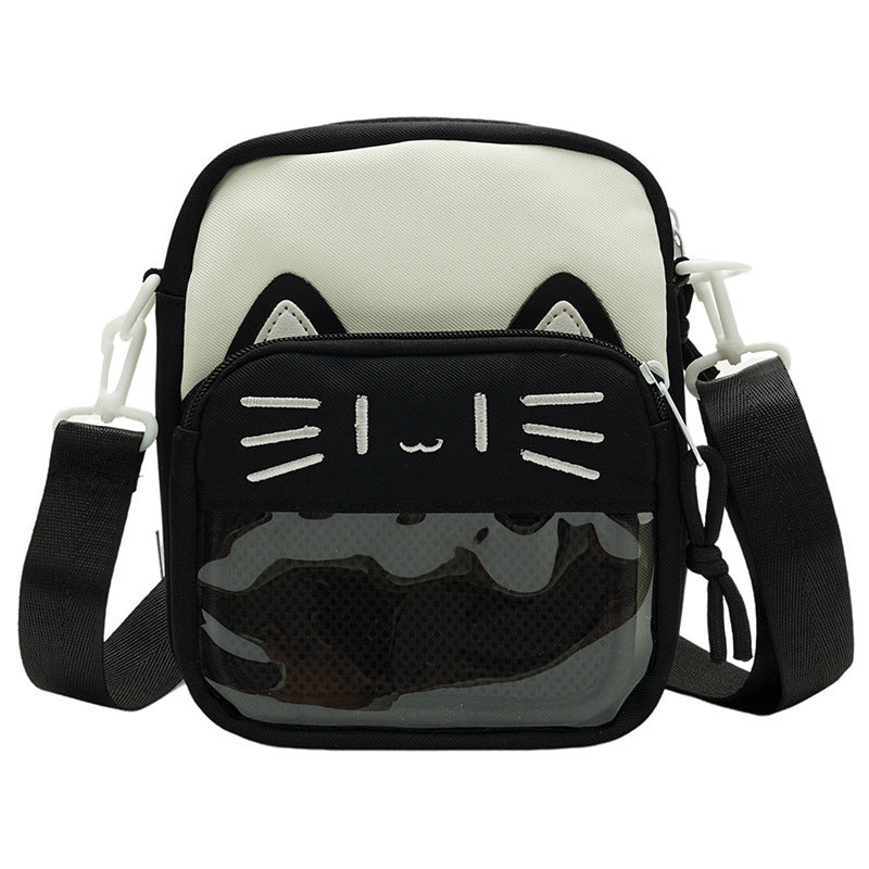 Cartoon Cat Embroidered Casual Shoulder Bag
