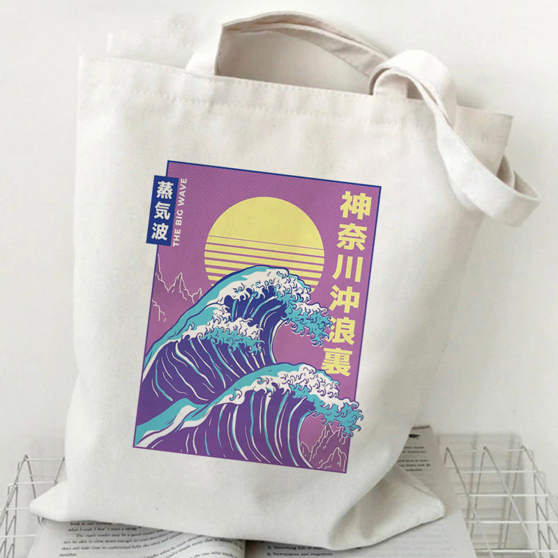 Printed Canvas Handbag Shopping Bag