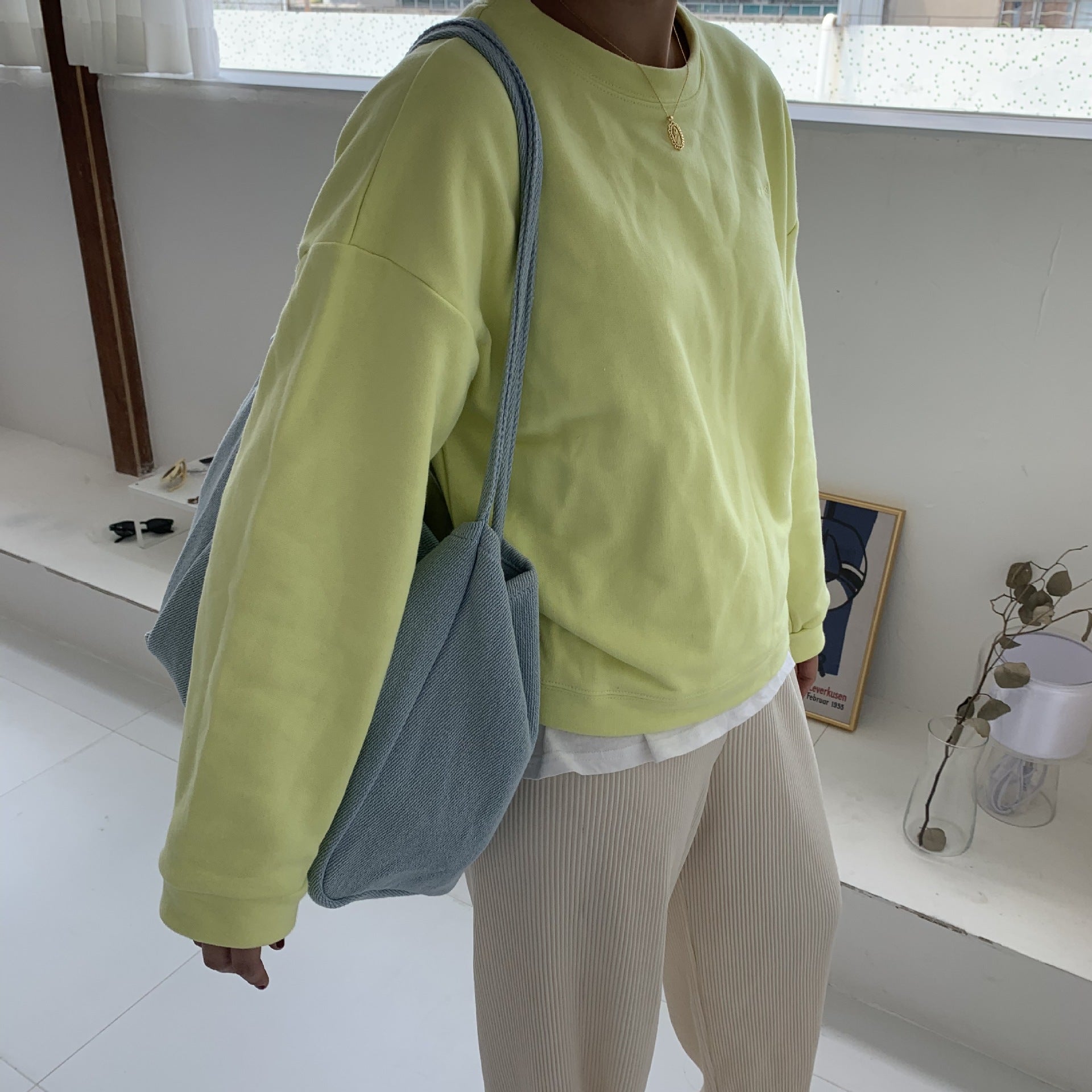 Vintage canvas bag washed denim