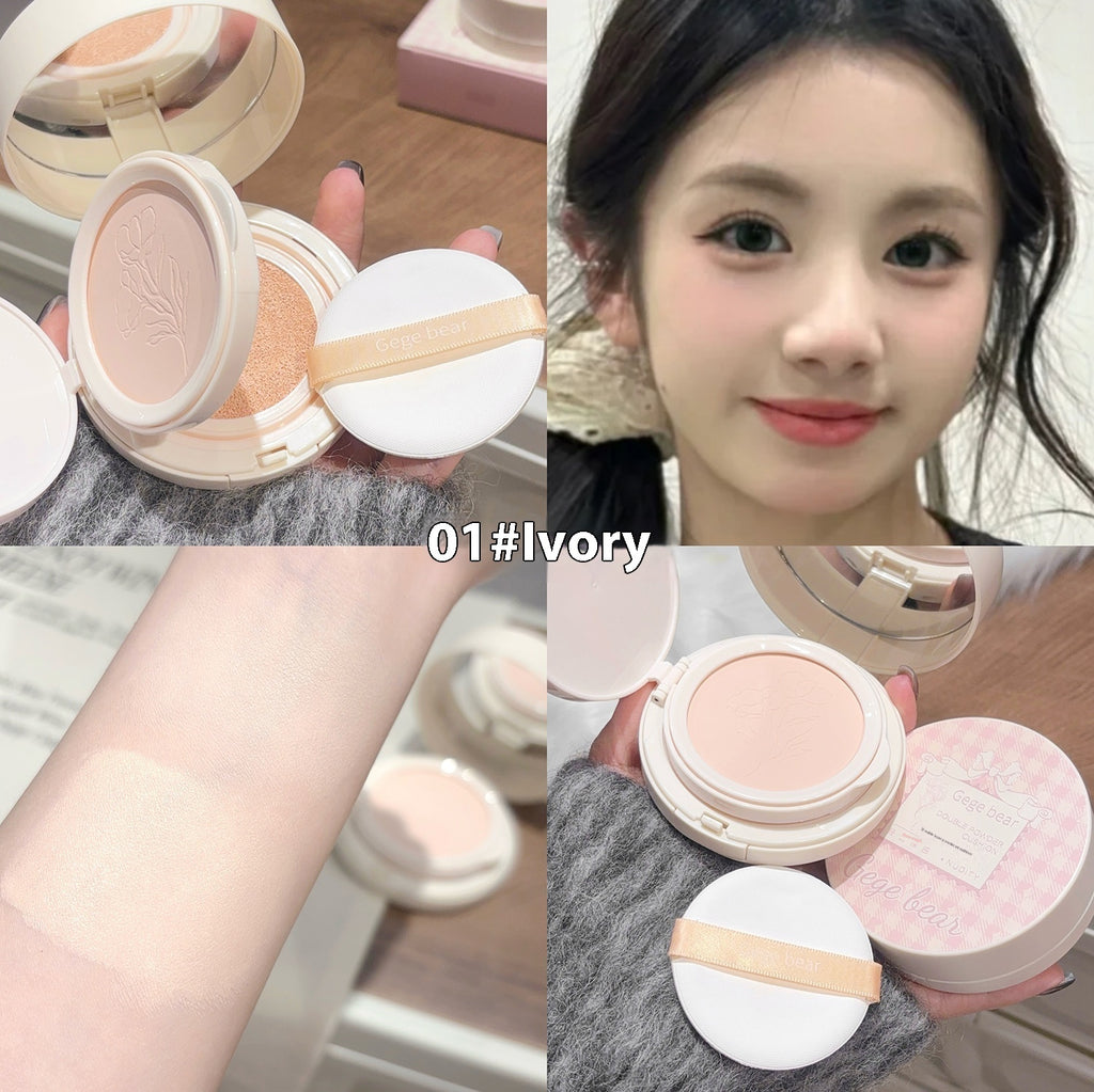 Two-in-one Powder Cushion Foundation Moisturizing And Clear Natural Non-stuck Powder Makeup Brightening Finishing Concealer