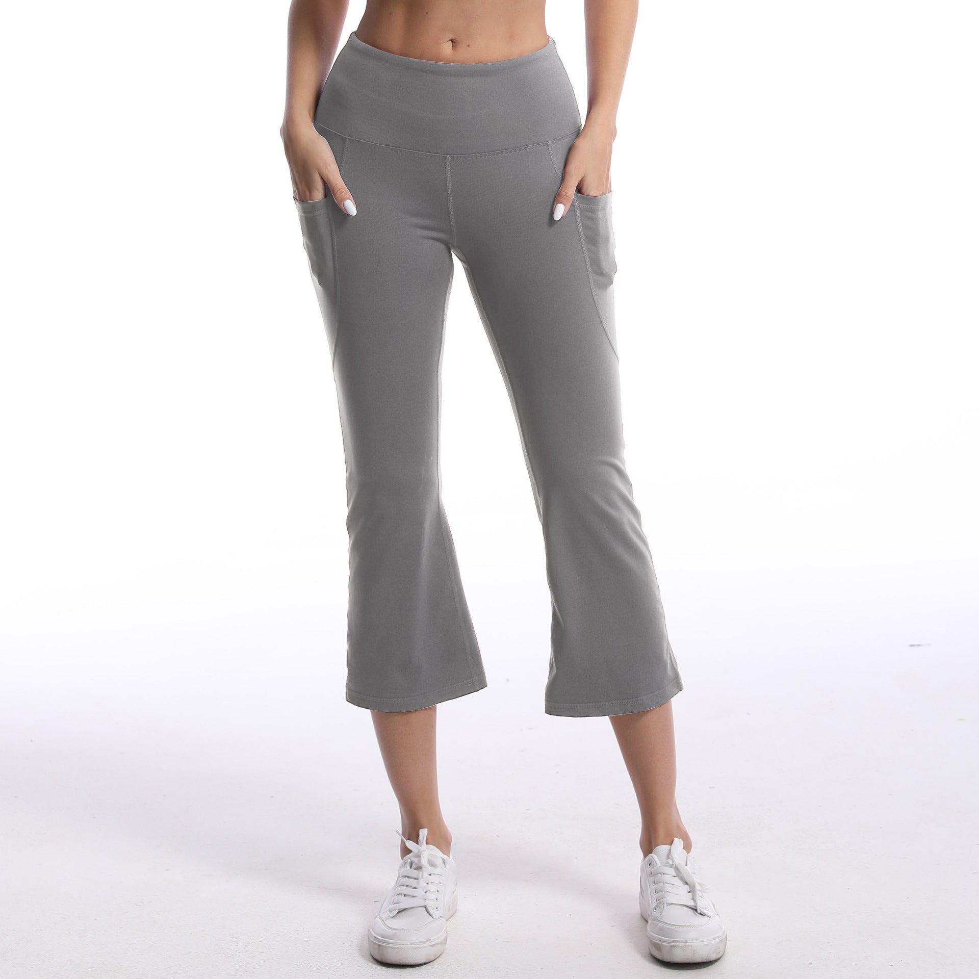 Pocket Solid Color Stretch Hip Lift Sports Nude Feel Yoga Leggings