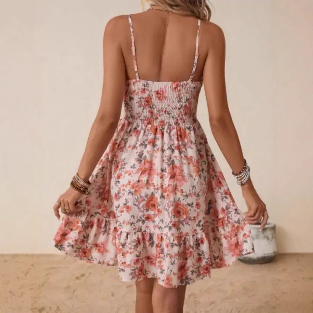 Summer Women's Off-shoulder Floral Print Dress