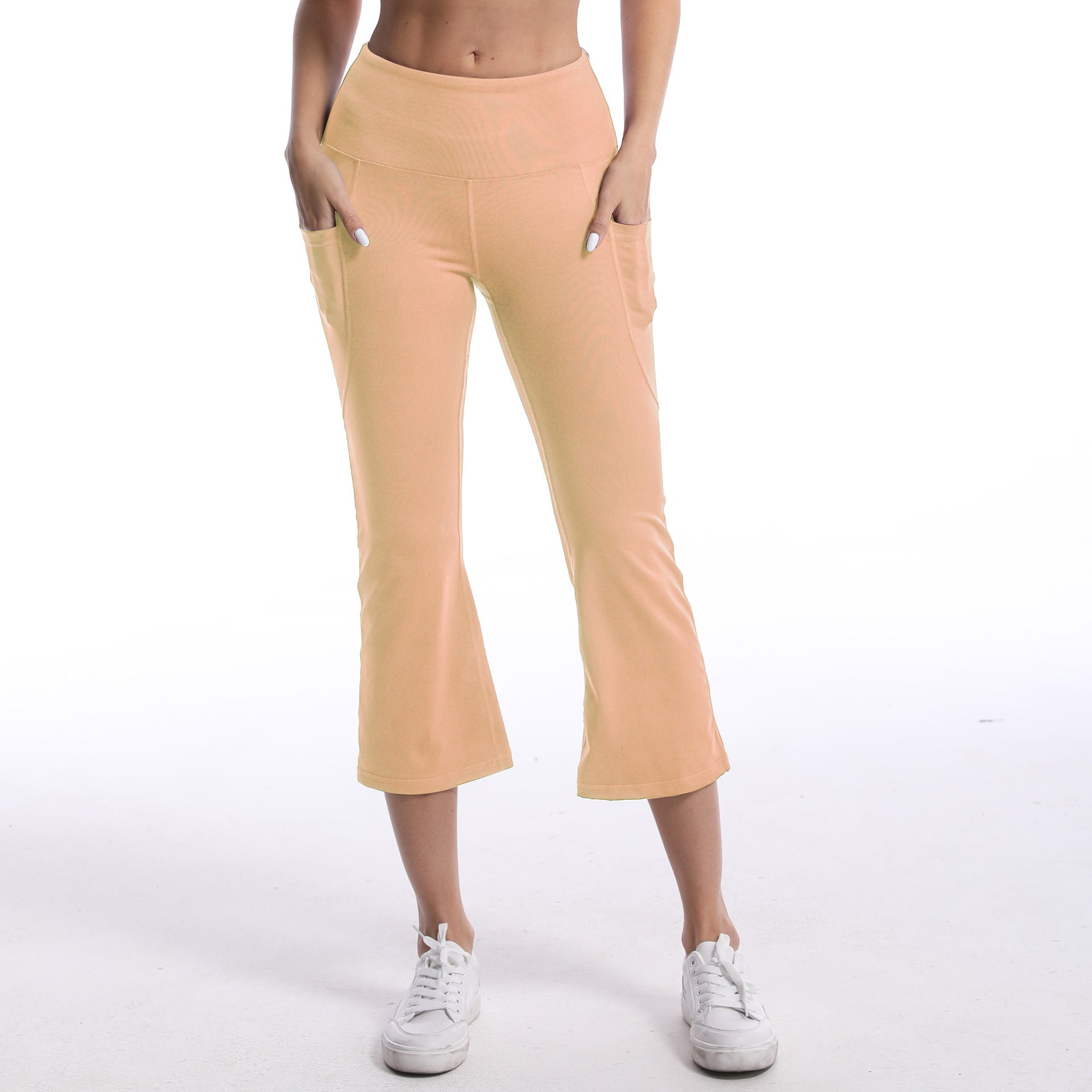 Pocket Solid Color Stretch Hip Lift Sports Nude Feel Yoga Leggings
