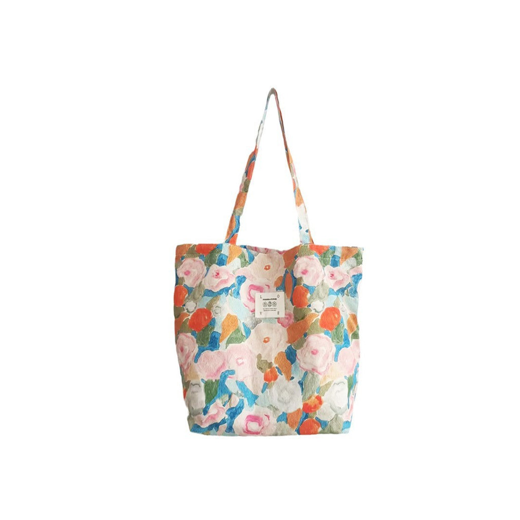 Tote Large Capacity Fashion Floral Canvas Shoulder Bag