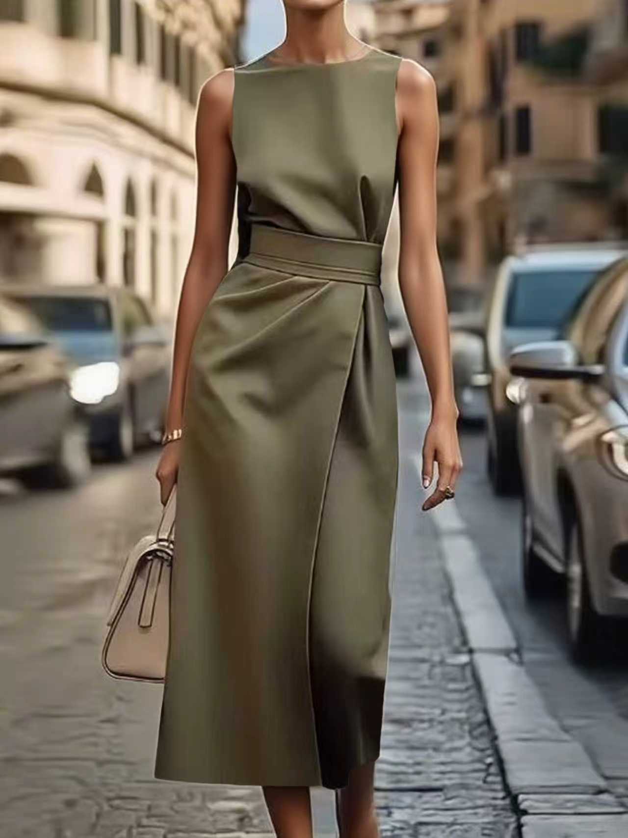 Women's Crew-neck Long Dress