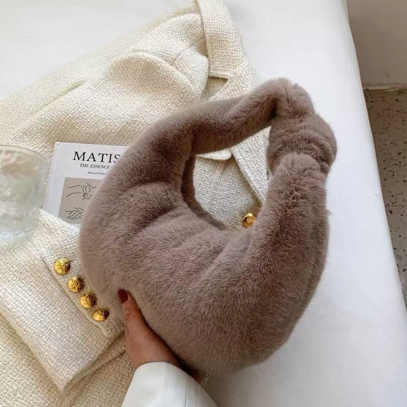 Plush Portable Dumpling Bag Fashion All-matching Daily