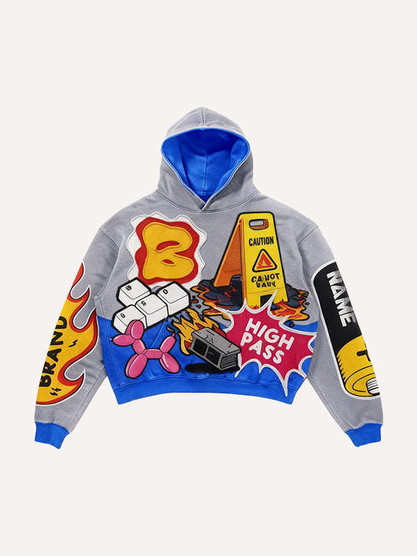 Printed Hoodie Abstract Pattern Hooded Couple Outfit