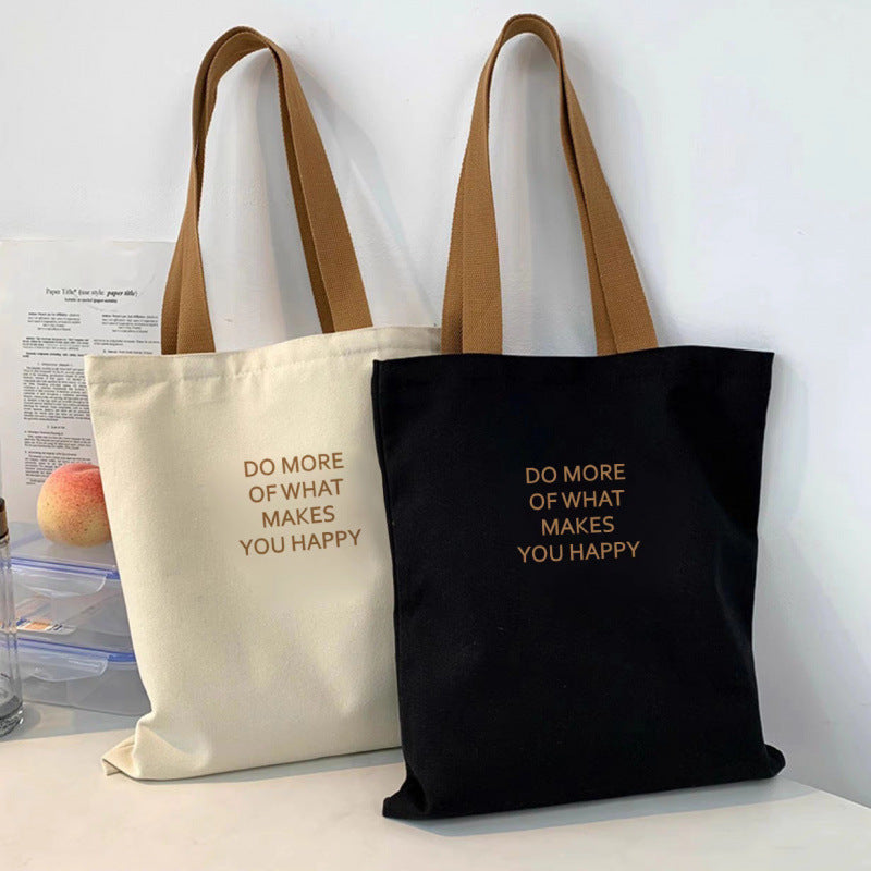 Simple Casual All-match Letters Canvas Bag