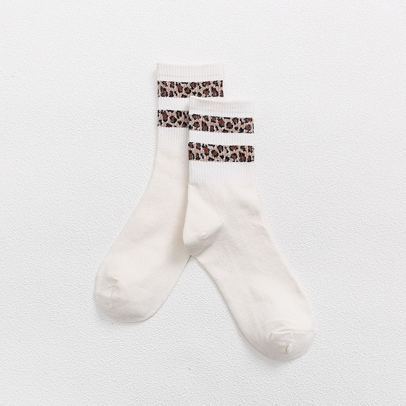 Mid-calf New Internet Hot Leopard Print Socks Women