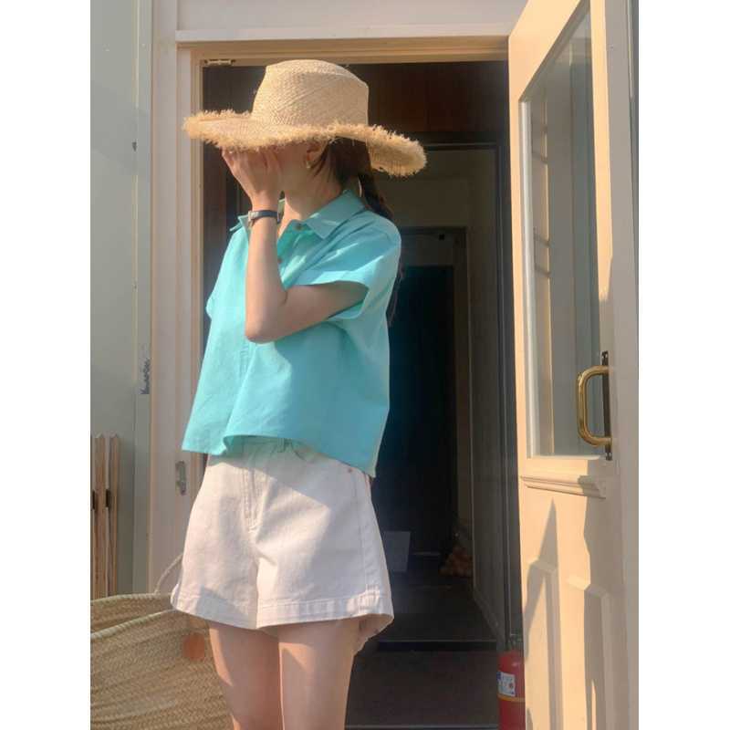 Versatile Candy-colored Single-breasted Shirt