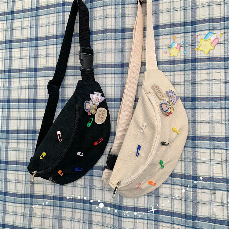 Korean Style Cute Cartoon Canvas Messenger Bag