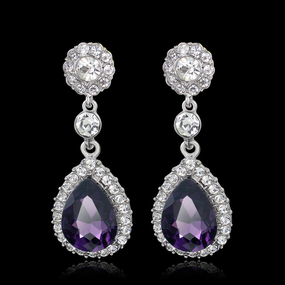 Fashion Elegant Crystal Drop Exquisite Earrings
