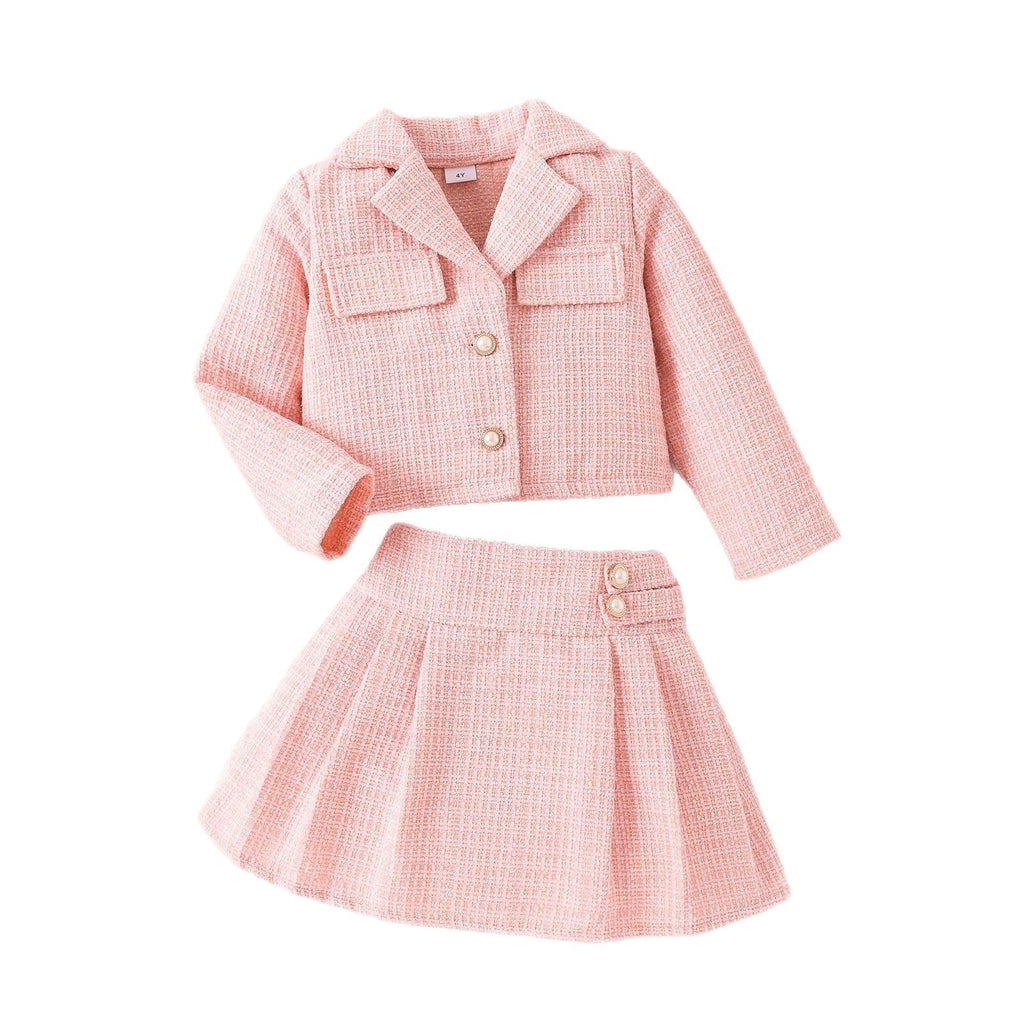 Long-sleeved Coat With Mid-waist Skirt Two-piece Set