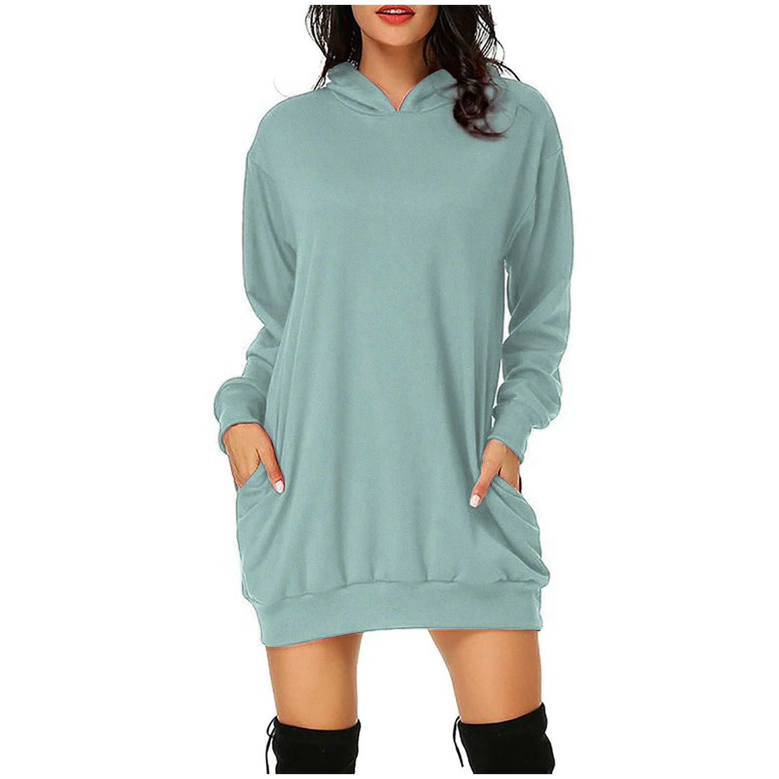 Ladies Gradient Digital Print Hooded Sweatshirt