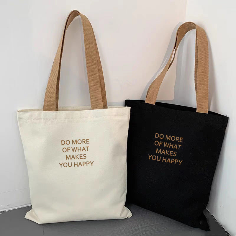Simple Casual All-match Letters Canvas Bag