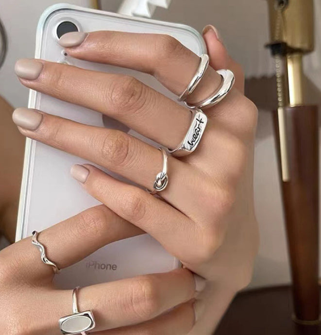 Korean-style Niche Design 925 Sterling Silver Minimalist Ring For Women