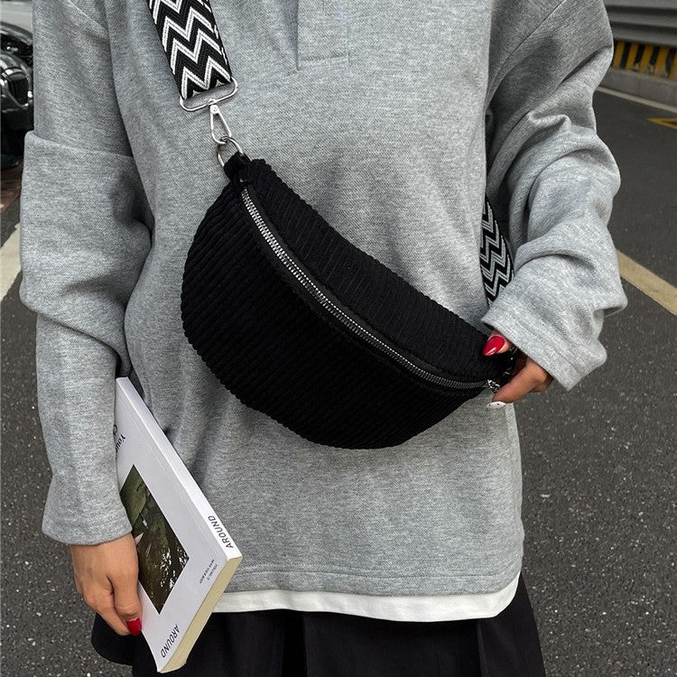 Women's Crossbody Bag Single Shoulder Corduroy Waist Bag