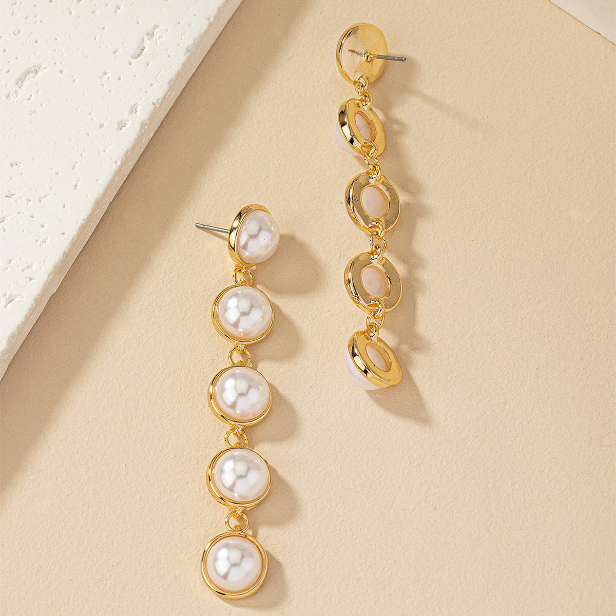 Simple And Stylish Pearl Long Versatile Elegant Tassel Earrings