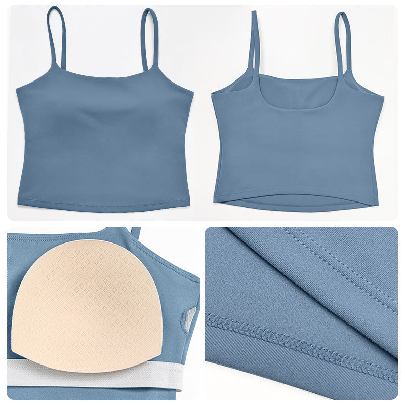 U Collar Beauty Back Spaghetti-strap Padded Fitness Clothes Yoga Clothes