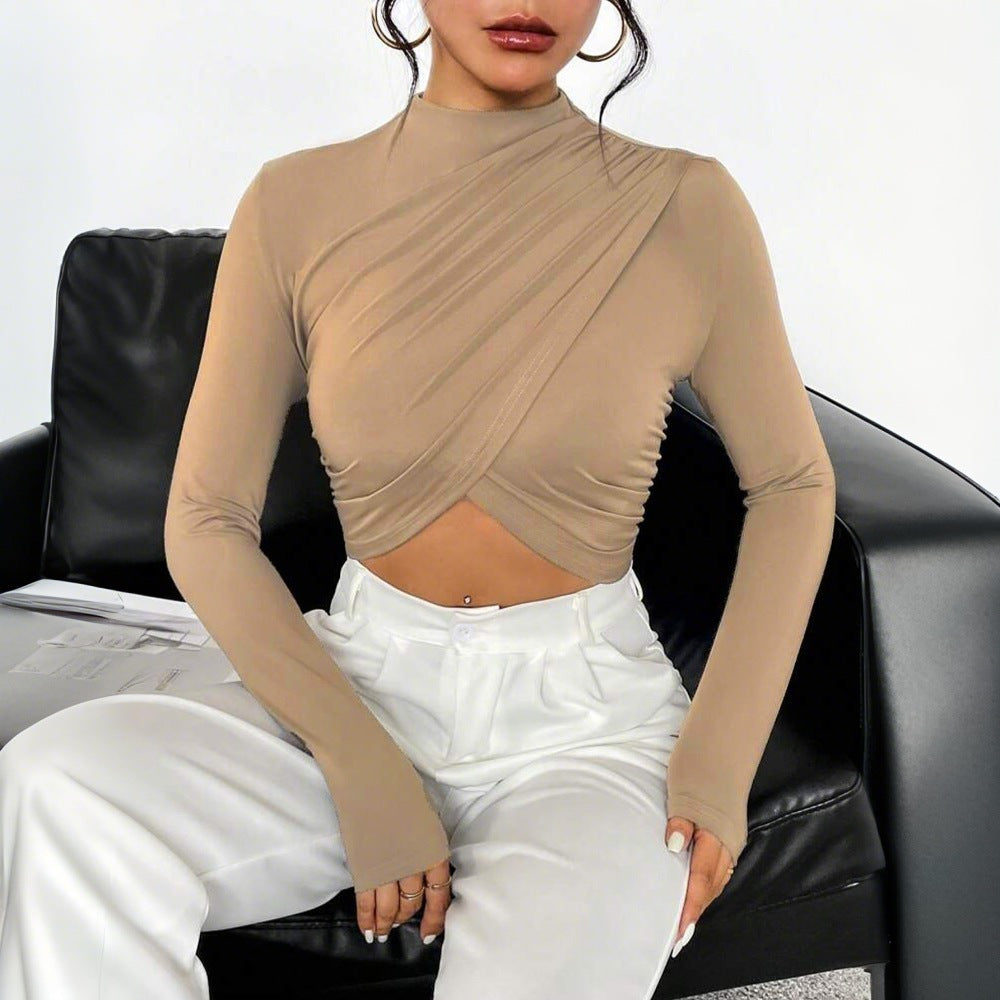 High-end And Aloof Sister Temperament T-shirt Elegant Crop Top