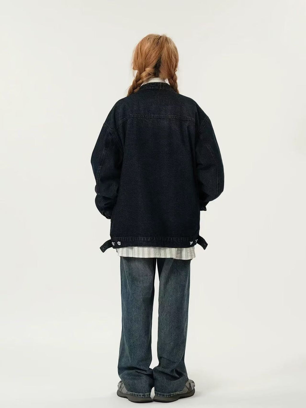 Women's Denim Jacket Spring And Autumn Style Washed Distressed Stand-collar Workwear