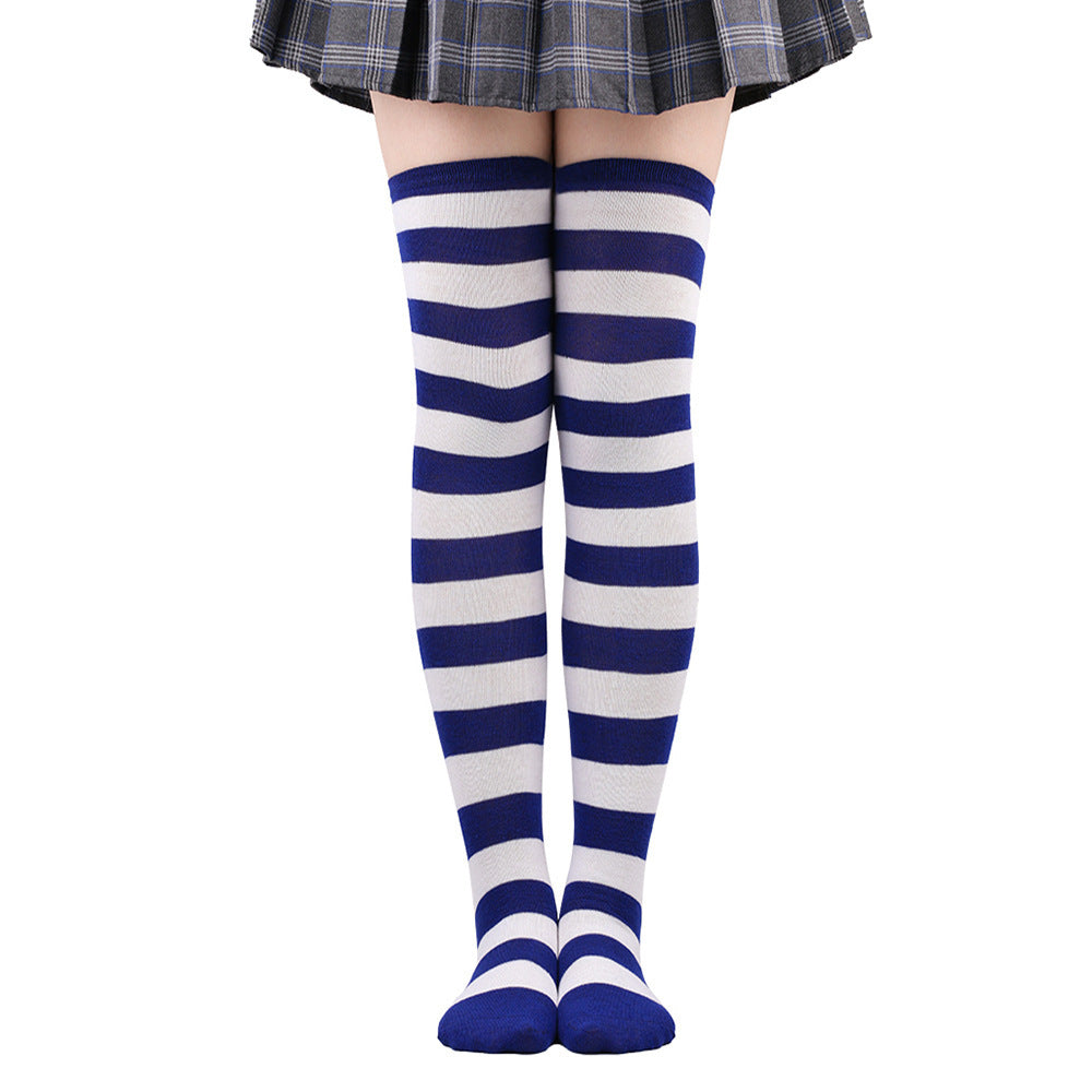 Striped Socks Hold-ups Women Over The Knee Halloween