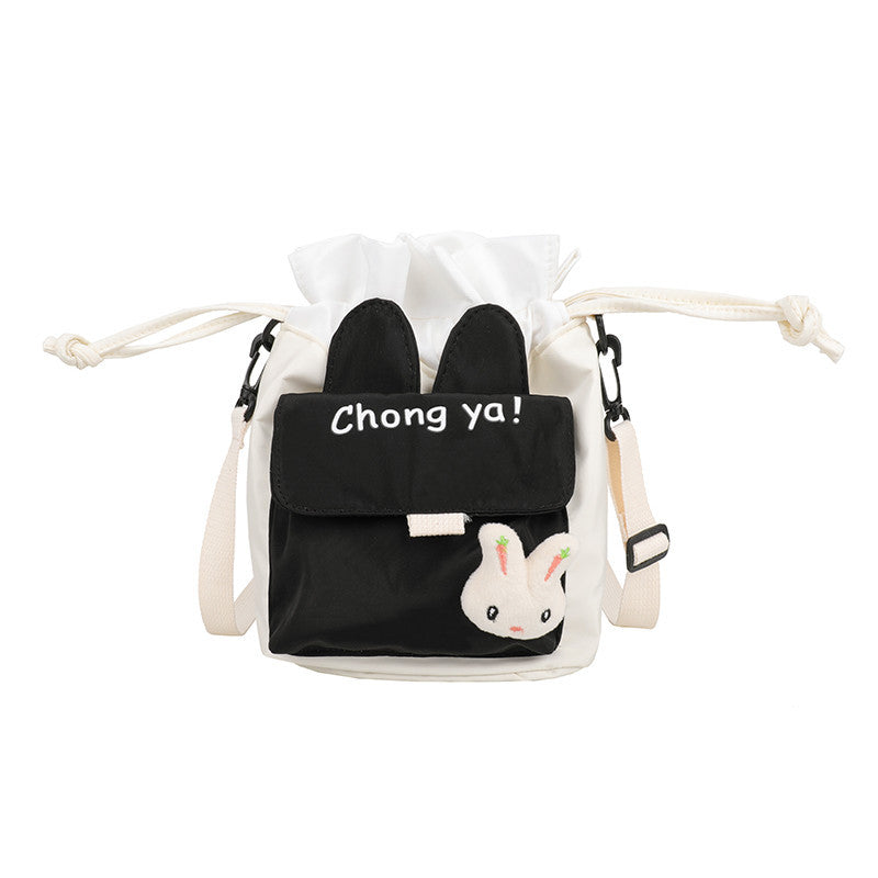 Cartoon Bucket Bag Literary Student Canvas Bag Shoulder Messenger Bag
