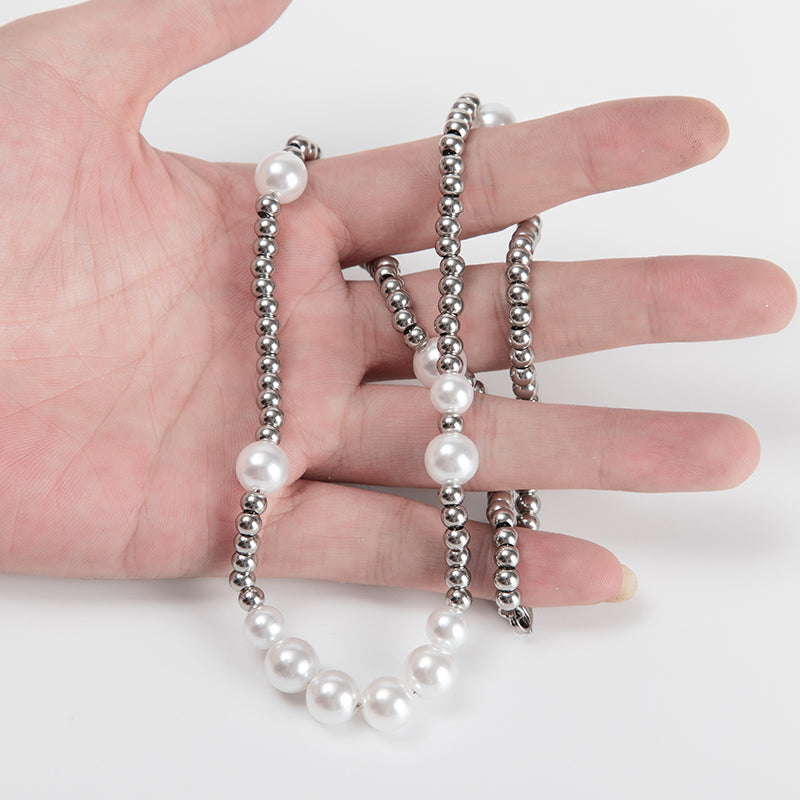 Vintage mosaic pearl necklace