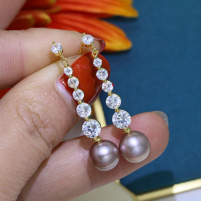Drilled Pearl Advanced Luxury Long Earrings