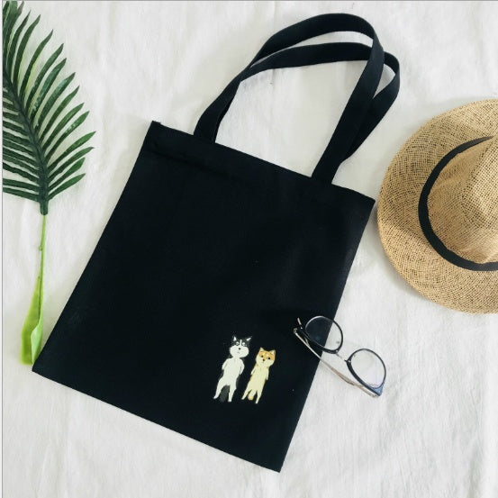 Printed Corgi Canvas Shoulder Bag