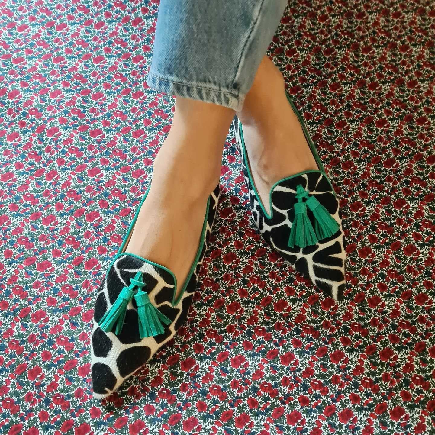 Women's Cows Pattern Tassel Casual Pumps