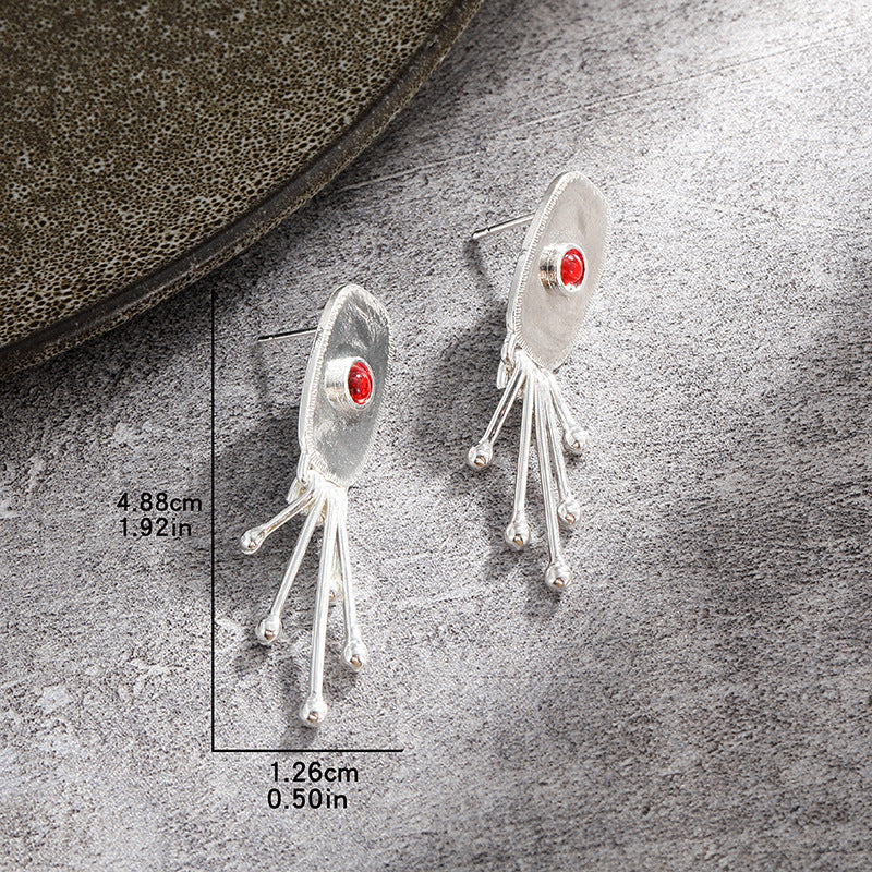 Ellipse Fringe Pendant, Artistic, Simple, Elegant, And Unique Design Earrings