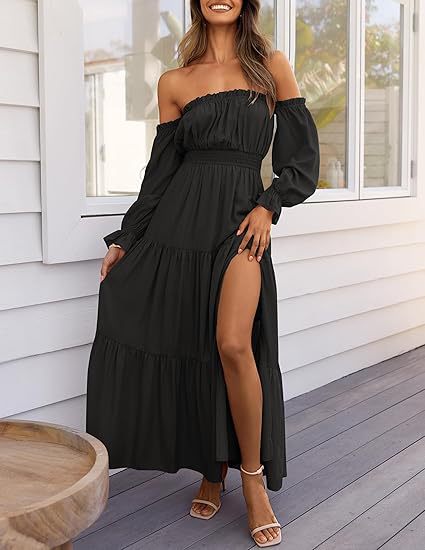 Elegant High-waisted A-line Layered Maxi Skirt With A Side Slit