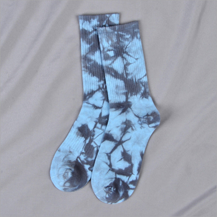 Tie-dye Socks For Men And Women In The Middle Tube High Top Street
