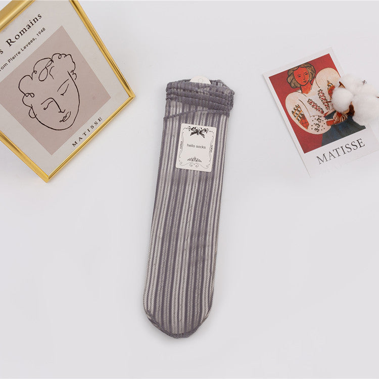 Japanese Mesh Bunching Socks Women
