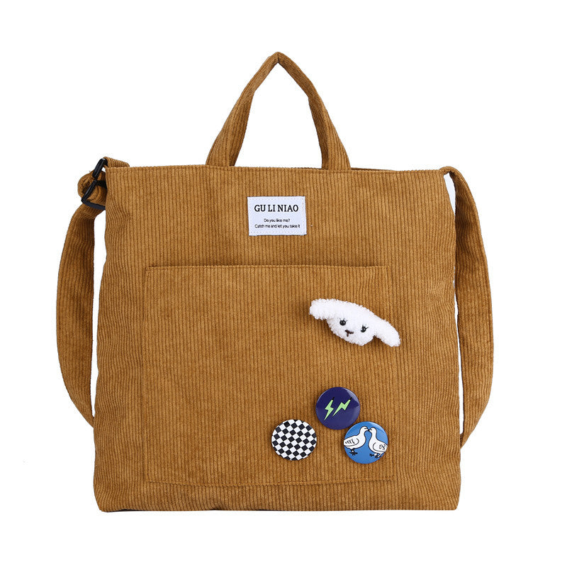 Women's Literary Large Capacity Messenger Canvas Bag