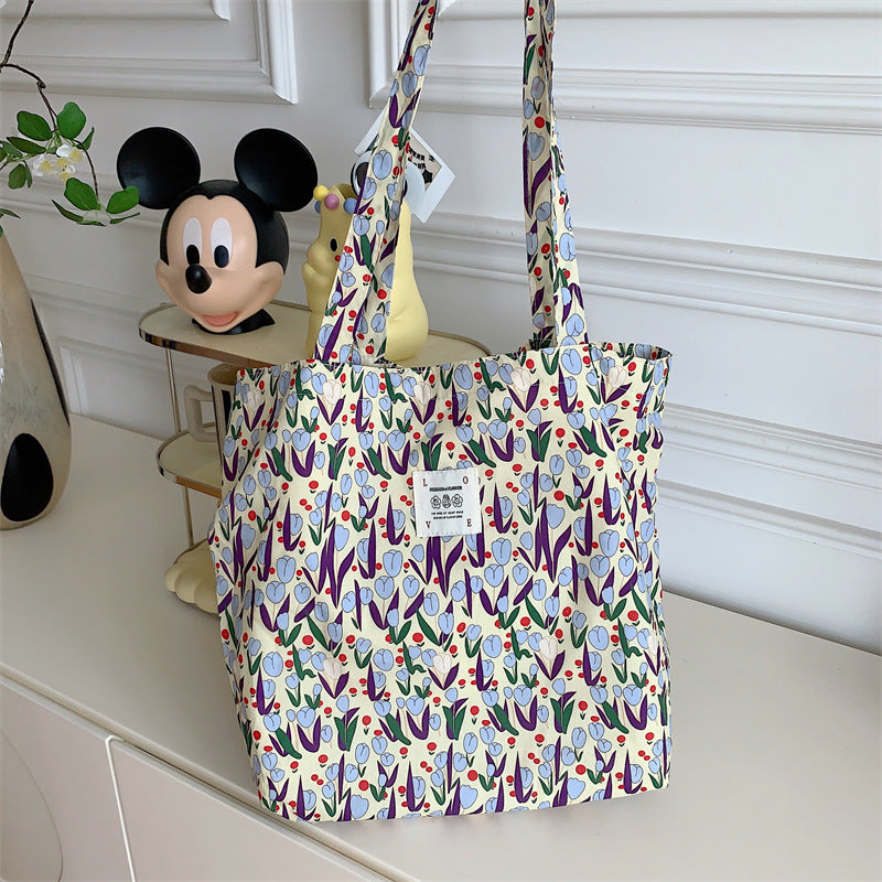 Tote Large Capacity Fashion Floral Canvas Shoulder Bag