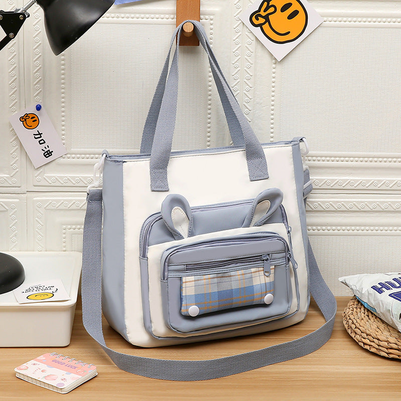 Waterproof Large Capacity Cartoon Handheld Canvas Crossbody Bag