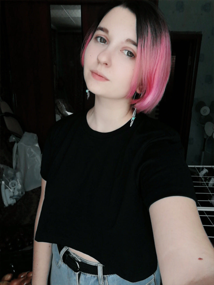 Women's Solid Color O-neck Short Loose Short Sleeve