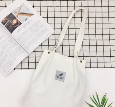Summer literary small  corduroy canvas bag simple tide female hand shoulder bag