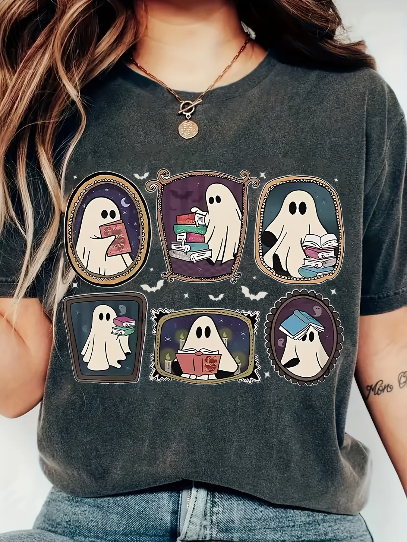 Letter Print Short-sleeve Casual Short Sleeve Round Neck Women's Clothing